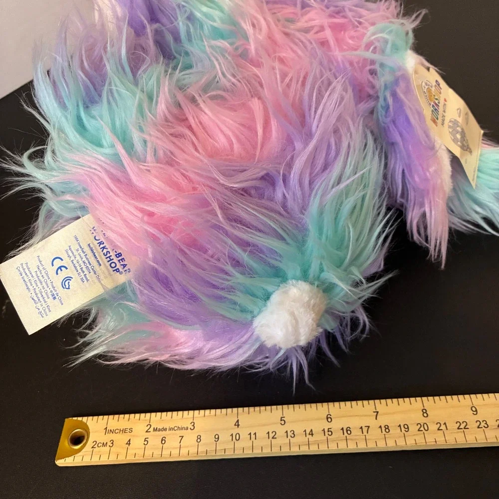 Build a Bear Pastel Fuzzy Bunny Multicolor Plush Toy Stuffed Animal 2019 Rainbow